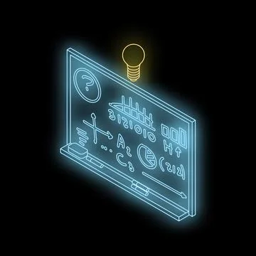Blackboard with glowing light bulb symbolizing innovative education Stock Illustration