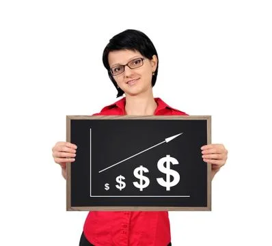 Blackboard with graph Stock Photos