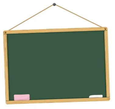 Blackboard green eraser empty school wood illustration 스톡 일러스트