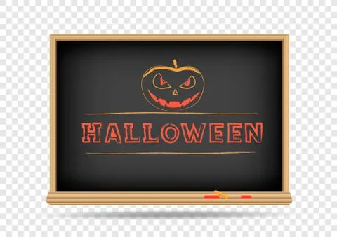 Blackboard Halloween drawing Illustrazione stock