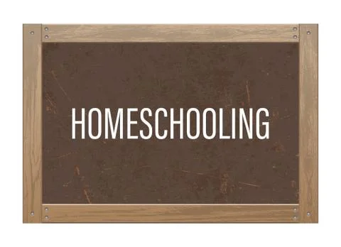 Blackboard with homeschooling text vector design Stock Illustration