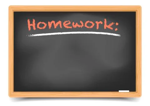 Blackboard homework Illustrazione stock