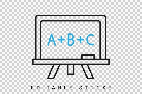 Blackboard icon with ABC letters, educational chalkboard . Stock Illustration
