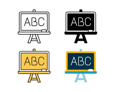 Blackboard icon element vector design in 4 style line, glyph, duotone, and .. Stock Illustration