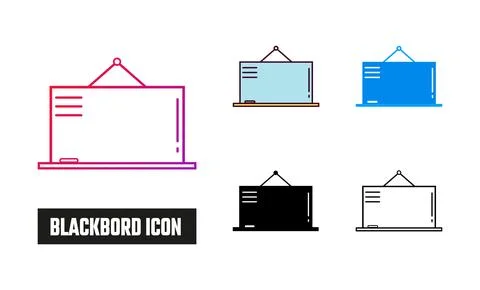 Blackboard Icon Set Vector Illustration Stock Illustration