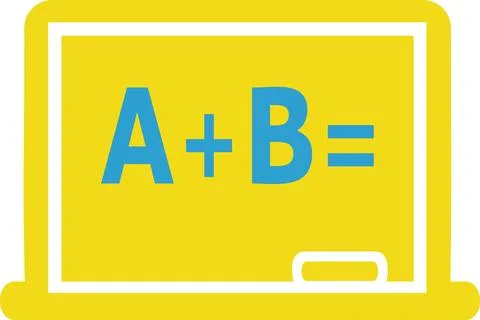 Blackboard icon yellow math equation school board Stock Illustration