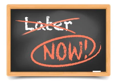Blackboard later now Illustrazione stock