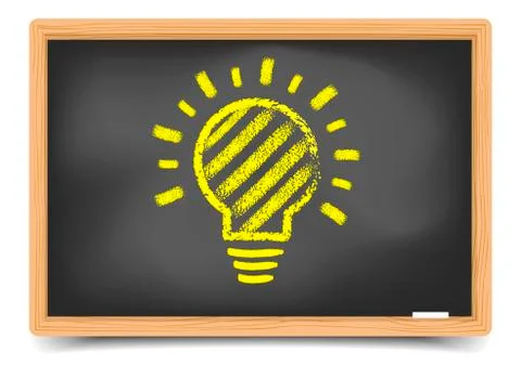 Blackboard lightbulb Stock Illustration