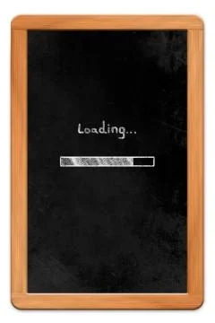 Blackboard with loading symbol Stock Photos