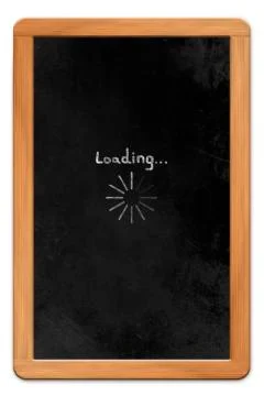 Blackboard with loading symbol Stock Photos