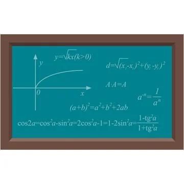 Blackboard with math algebra chalk formula vector Stock Illustration