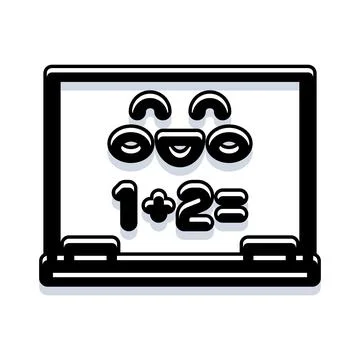 Blackboard with math equation and happy face emoticon 스톡 일러스트