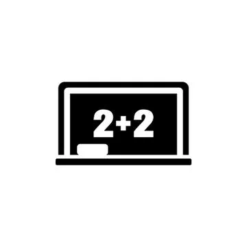 Blackboard Math Lesson Flat Vector Icon Stock Illustration