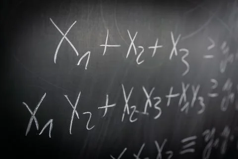 Blackboard with math lesson written on it Stock Photos