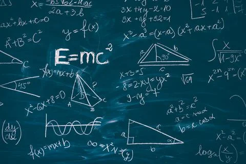 Blackboard with math lesson written on it Stock Photos