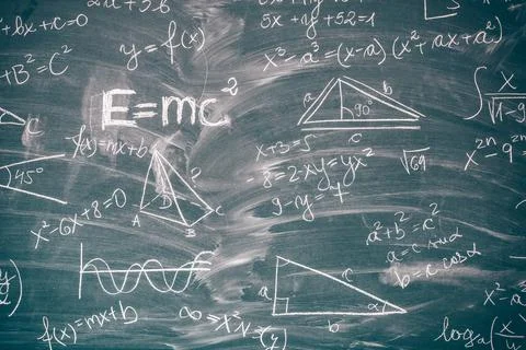 Blackboard with math lesson written on it Stock Photos