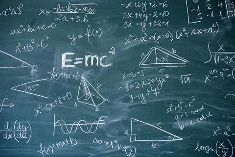 Blackboard with math lesson written on it Stock Photos