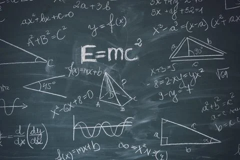 Blackboard with math lesson written on it Stock Photos