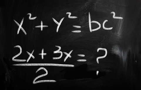 Blackboard with math text Illustrazione stock