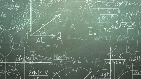 Blackboard with mathematical formula and elements Stock Footage 167440358