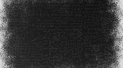 A blackboard with mathematical formulas written on it. Stock Illustration