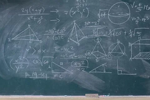 Blackboard with mathematical Stock Photos