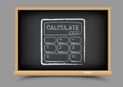 Blackboard mathematics calculate lesson Stock Illustration