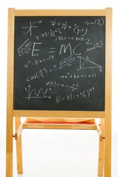 Blackboard with mathematics formulas Stock Photos