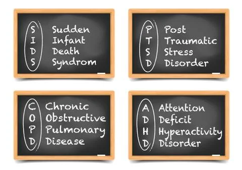 Blackboard medical terms Stock Illustration