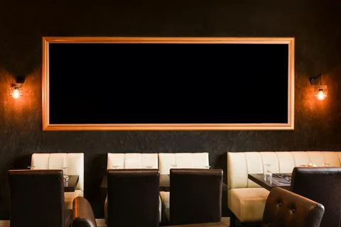 Blackboard menu at restaurant.Empty copy space Stock Photos