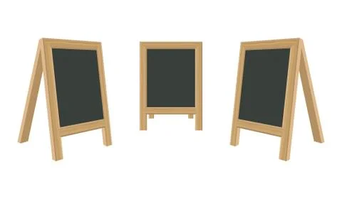 Blackboard for menu with wooden frame vector illustration Stock Illustration
