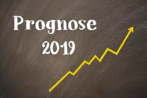 Blackboard with the message -  Prognose 2019 Stock Illustration