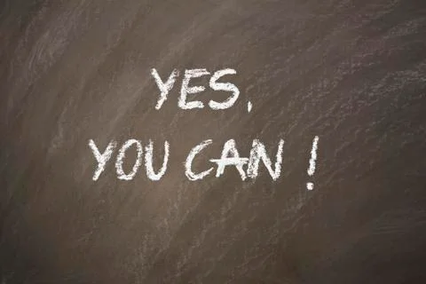 Blackboard with the message - Yes, You Can Stock Illustration