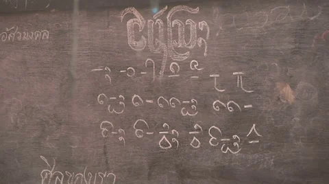 Blackboard in the monastery classroom, Myanmar. Stock Footage 56079072