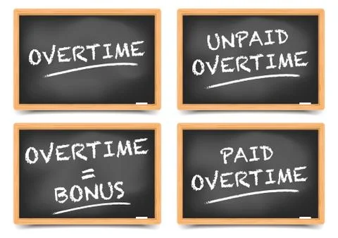 Blackboard Overtime Concepts Stock Illustration