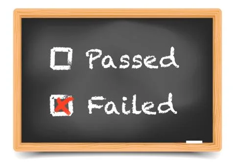 Blackboard passed failed Stock Illustration