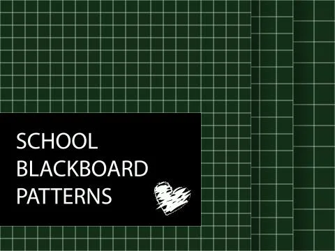 Blackboard pattern set. Squared backgrounds Stock Illustration