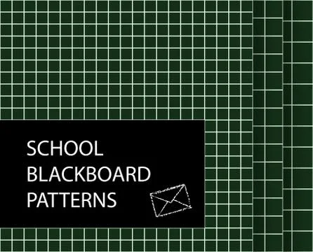Blackboard pattern set. Squared seamless backgrounds Stock Illustration