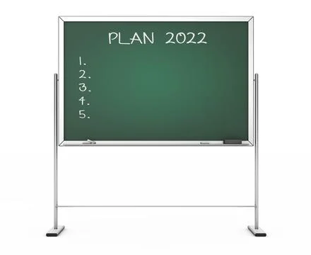Blackboard with the Phrase Plan 2022. 3d Rendering Stock-Illustration