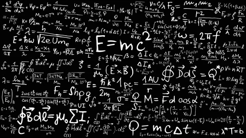 Blackboard with Physical Formula and Equations Stock Footage