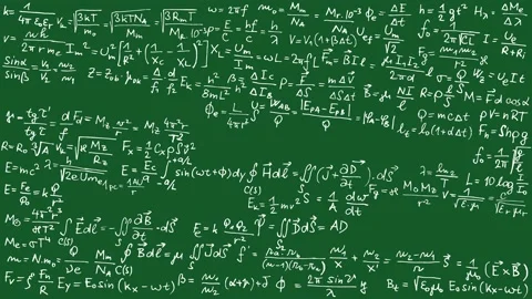 Blackboard with Physical Formula and Equations Video stock 154993523