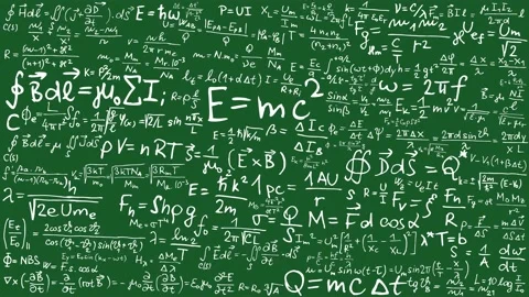 Blackboard with Physical Formula and Equations Video stock 157039052