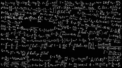 Blackboard with physical formula. Video stock 155270040
