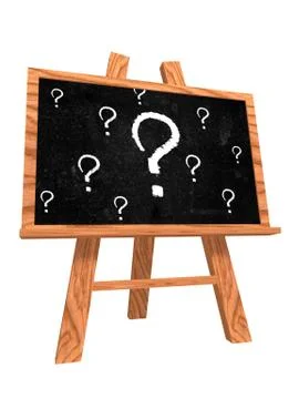 Blackboard with question signs Stock Illustration