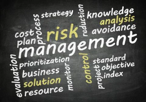Blackboard risk management Illustrazione stock
