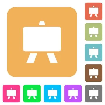 Blackboard rounded square flat icons 스톡 일러스트