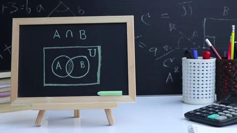 Blackboard with sample basic set hand written Video stock 230467618