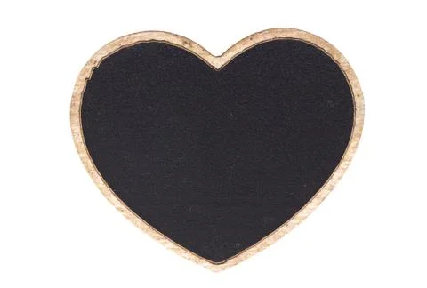 Blackboard shape heart empty blank isolated on white with work path Stock Photos