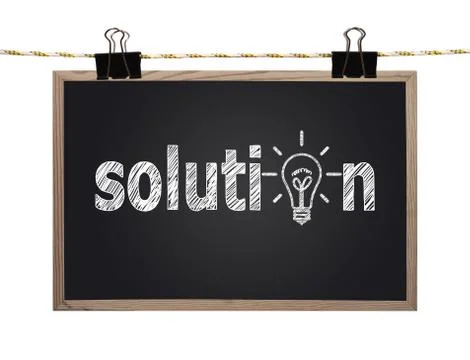 Blackboard with solution Stock Photos