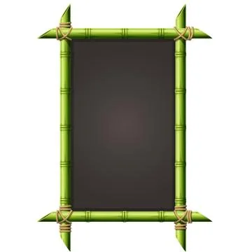 Blackboard in square bamboo frame - menu signboard Stock Illustration